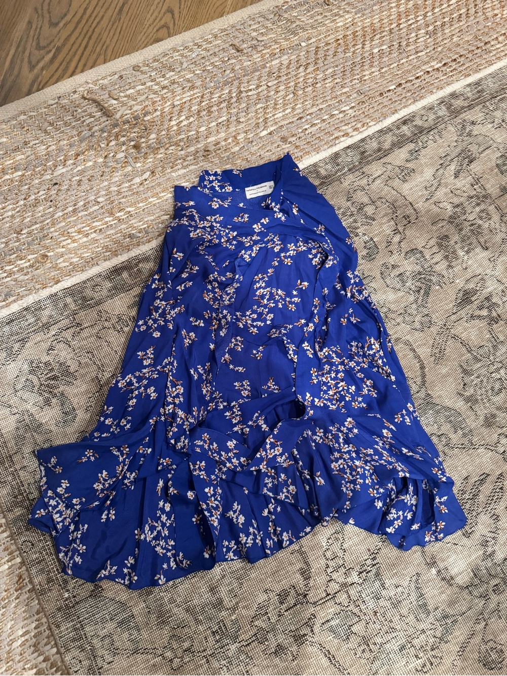 Faithfull the Brand Cobalt Blue Floral Maxi Skirt